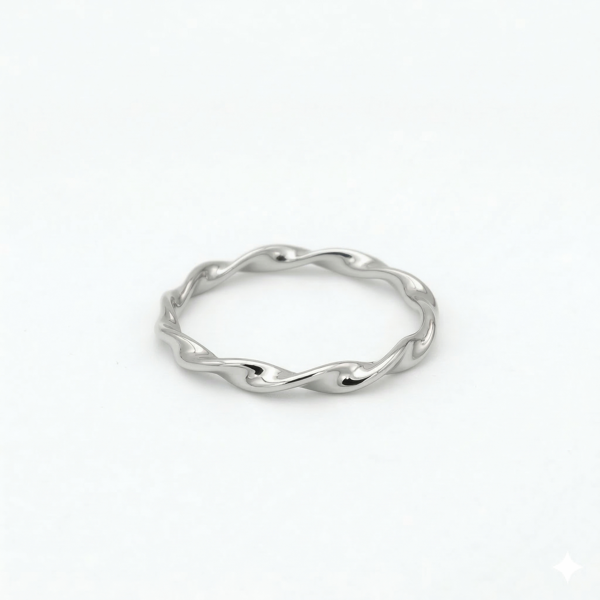 Minimalist Solid Gold Dainty Twisted Gold Stacking Band Ring