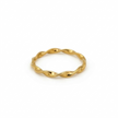 Minimalist Solid Gold Dainty Twisted Gold Stacking Band Ring