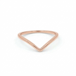 Minimalist Solid Gold Dainty Chevron V Shape Stacking Ring