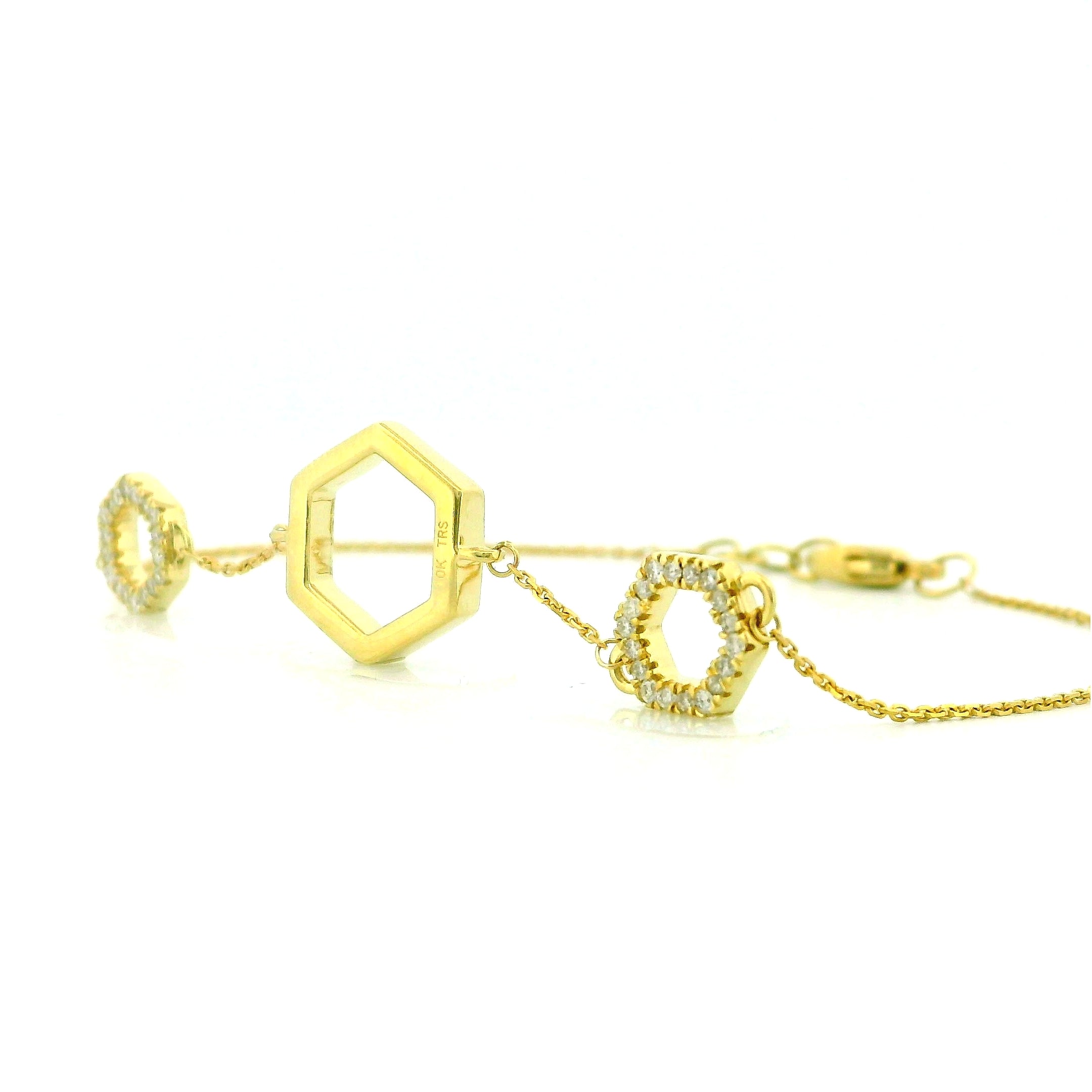 10k Yellow Gold Hexagon Bracelet