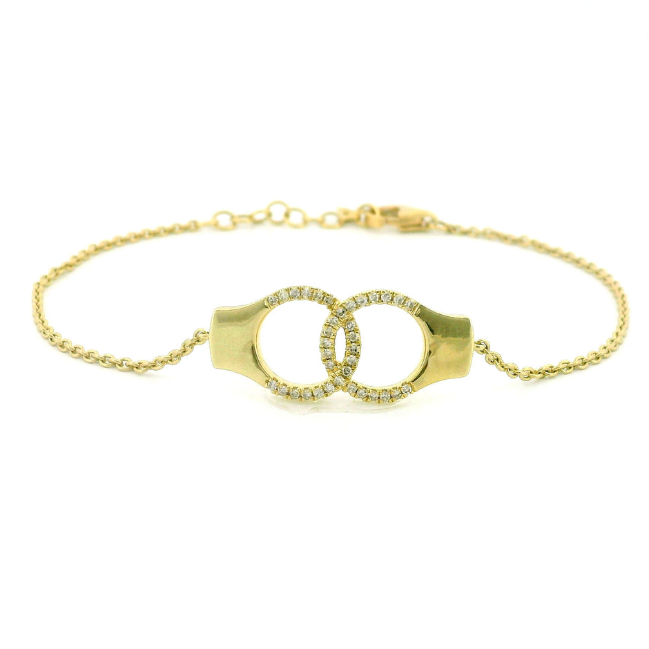 14k White or Yellow Gold Handcuff Bracelet