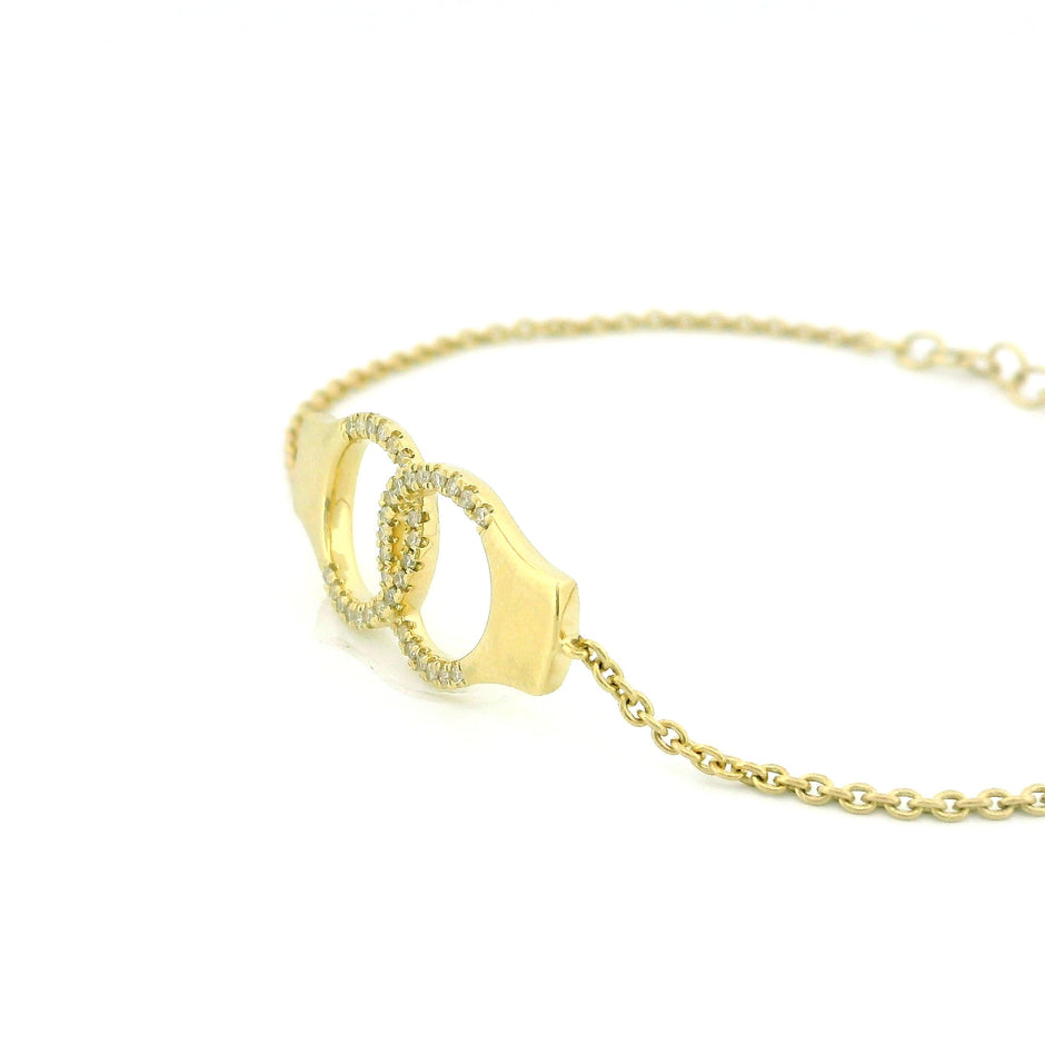 14k White or Yellow Gold Handcuff Bracelet