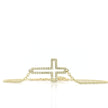 14k Yellow Gold Diamond Cross Halo Bracelet