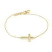 14k Yellow Gold Diamond Cross Halo Bracelet