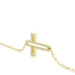 14k Yellow Gold Diamond Cross Halo Bracelet