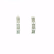 10k White Gold Double Line Hoop Earrings