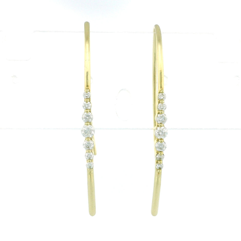 10k Yellow Gold Diamond Thread Earrings