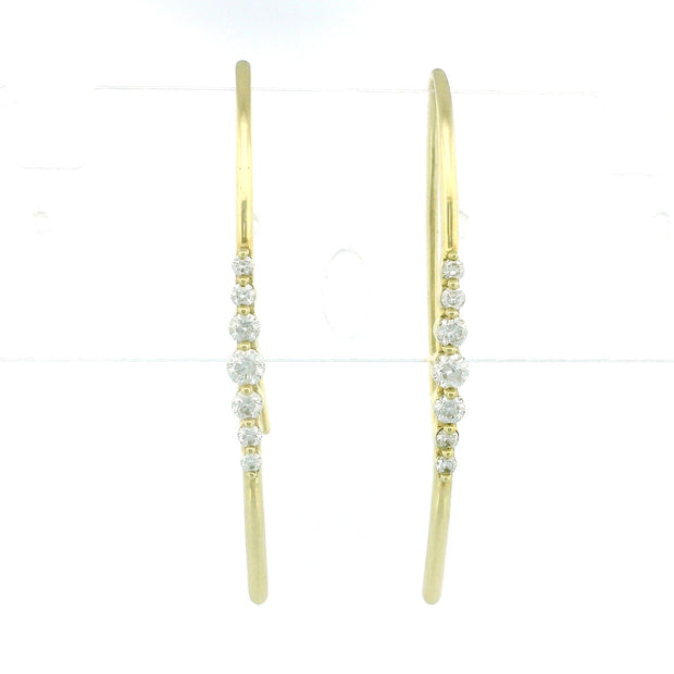 10k Yellow Gold Diamond Thread Earrings