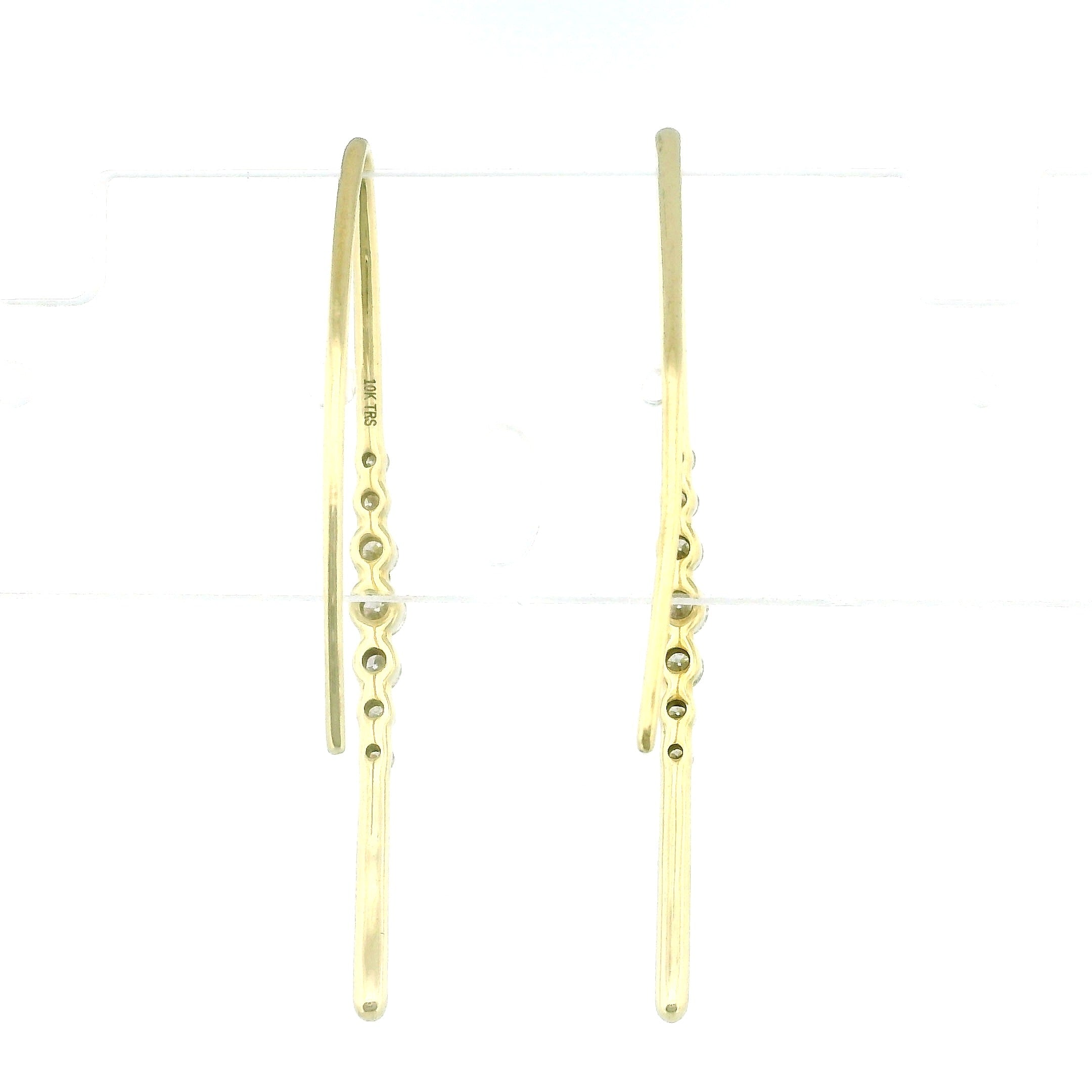 10k Yellow Gold Diamond Thread Earrings