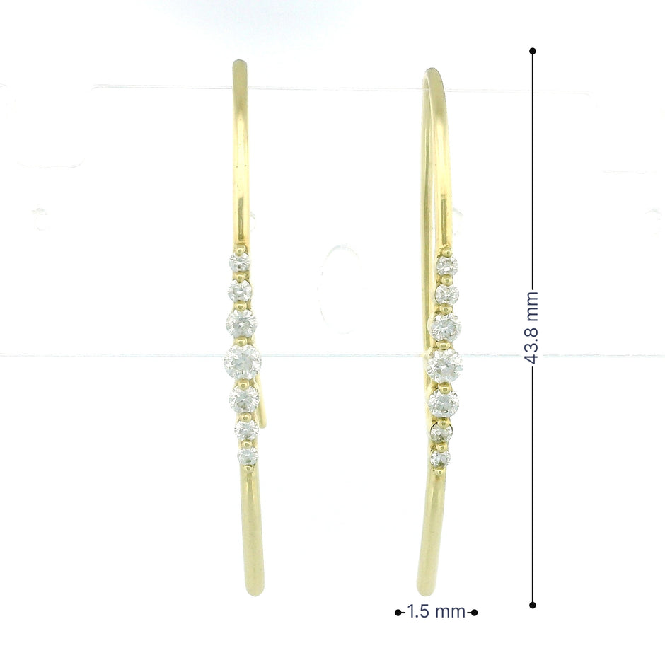 10k Yellow Gold Diamond Thread Earrings