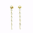 10k Yellow Gold Long Linear Diamond Earrings