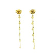 10k Yellow Gold Long Linear Diamond Earrings