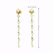10k Yellow Gold Long Linear Diamond Earrings