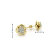 10k Gold Rose Cluster Diamond Stud Earrings