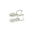 14k White Gold Diamond Hoop Earrings with Oval Swirl Dangle