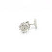 14k Gold Diamond Stud Earrings, Round Shape with Dotted Flower Edge