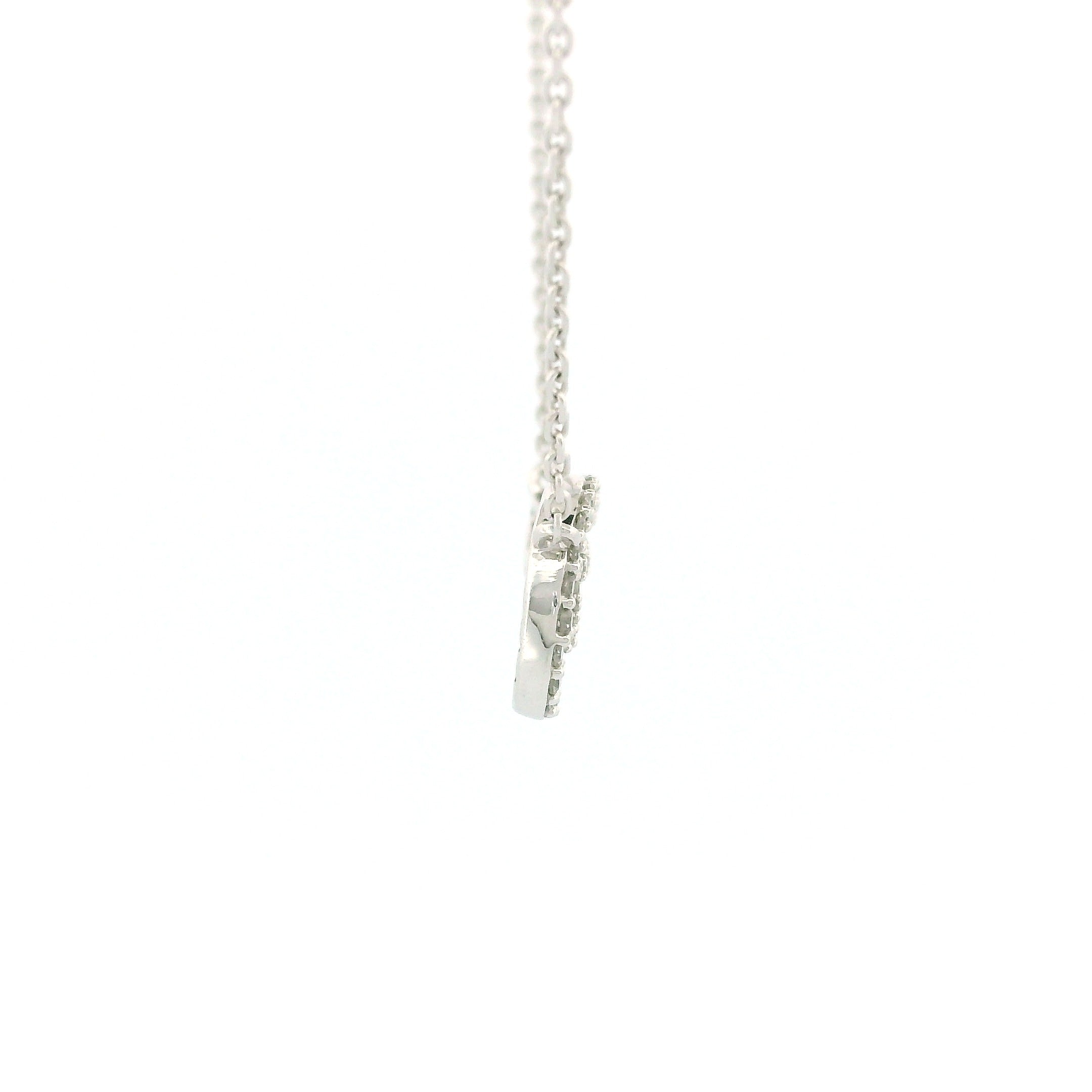 10k White Gold Wing Charm Necklace