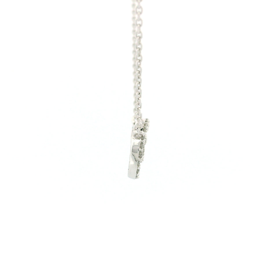 10k White Gold Wing Charm Necklace