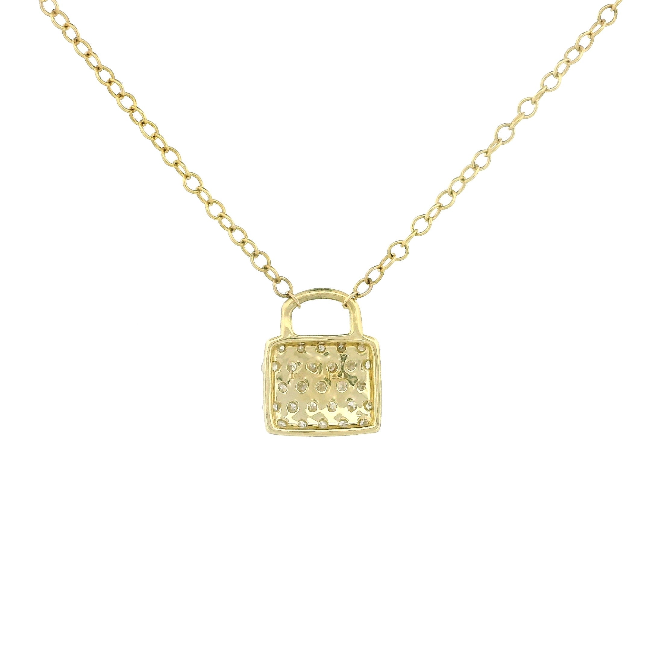 10k Yellow Gold Lock Charm Necklace