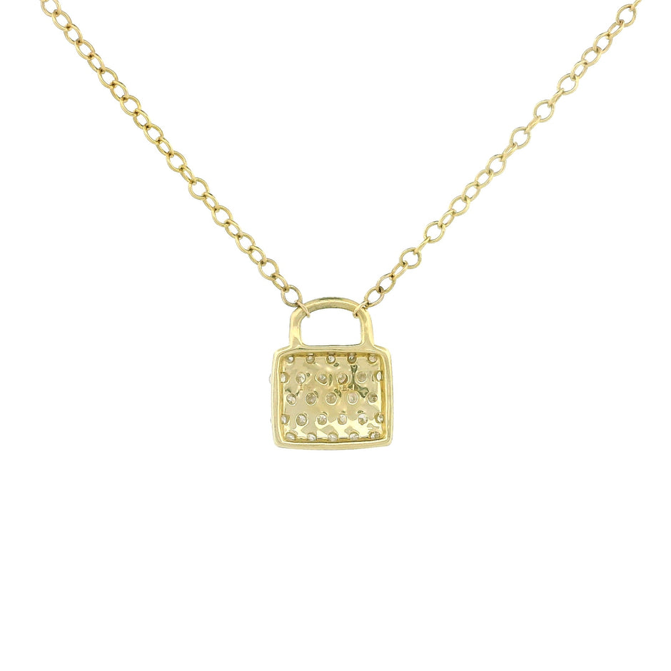 10k Yellow Gold Lock Charm Necklace