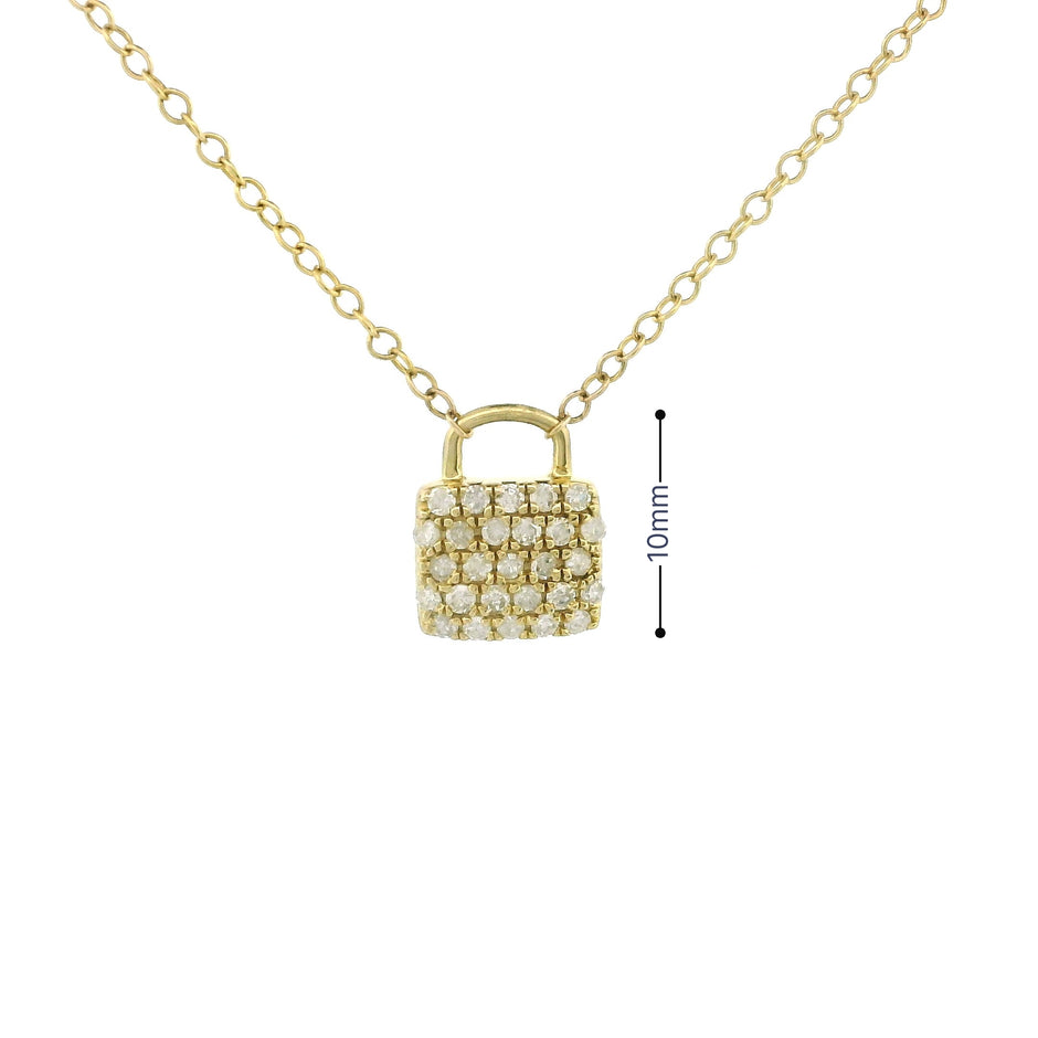 10k Yellow Gold Lock Charm Necklace