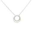 10k White Gold Double Circle Charm Necklace