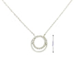 10k White Gold Double Circle Charm Necklace