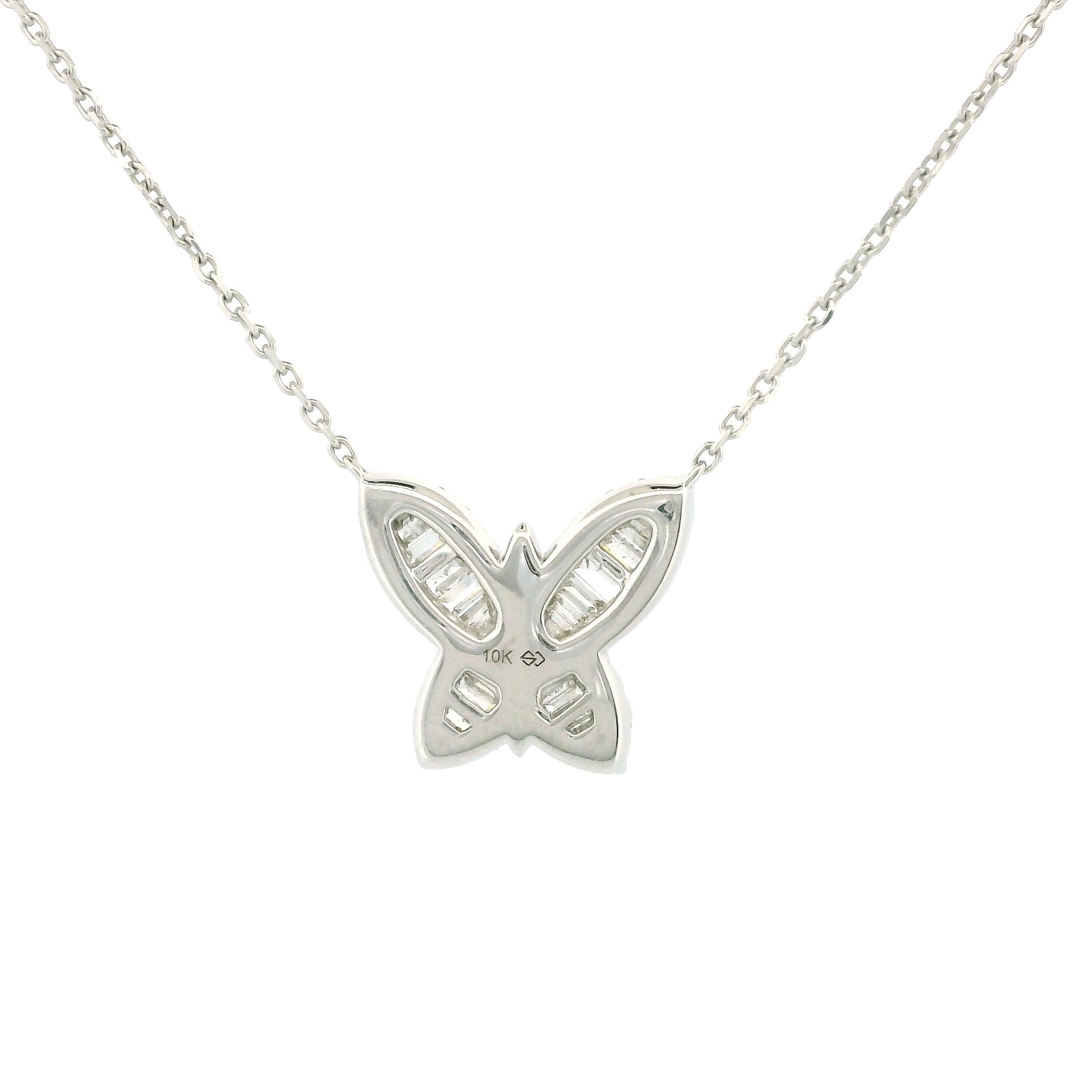 10k White Gold Butterfly Necklace
