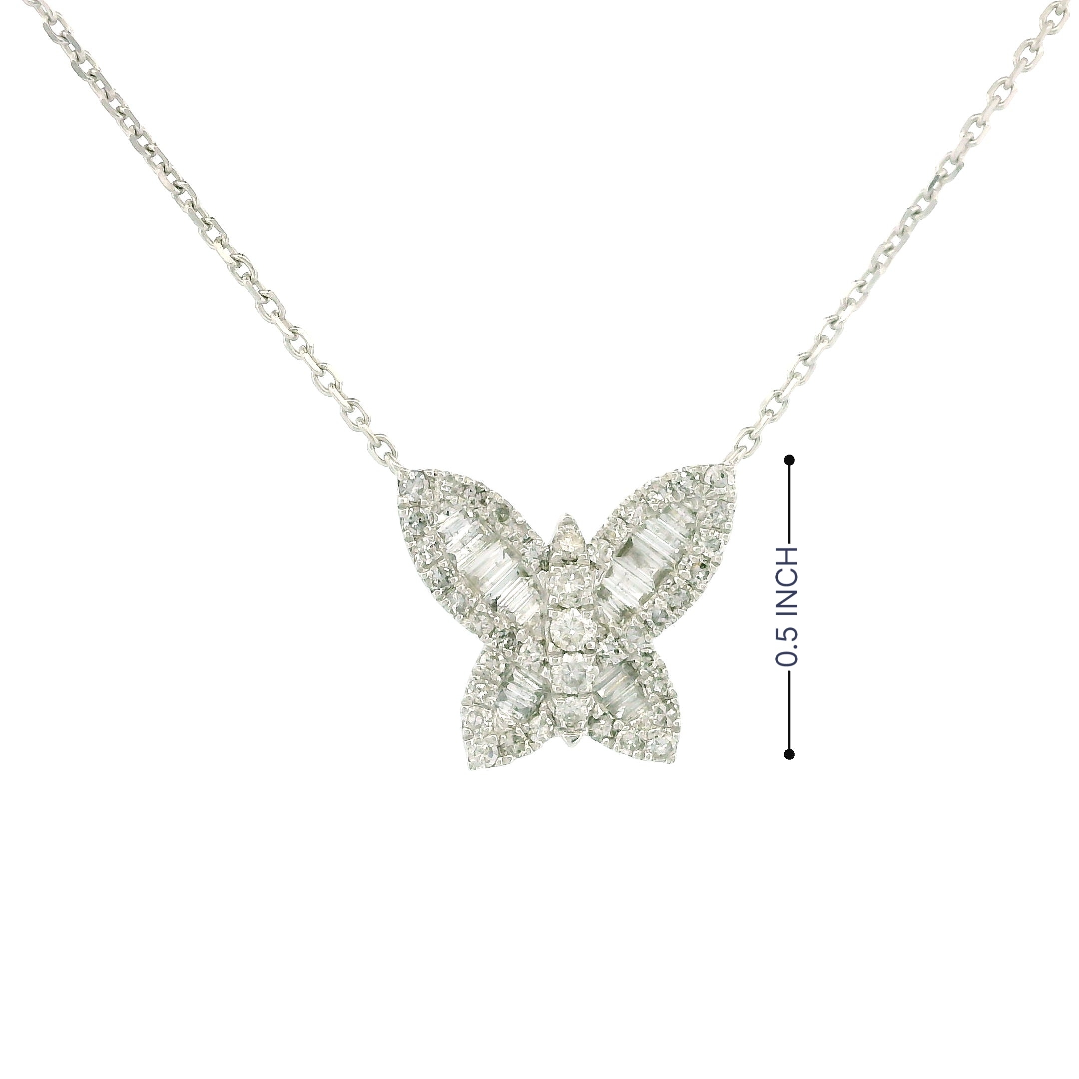 10k White Gold Butterfly Necklace