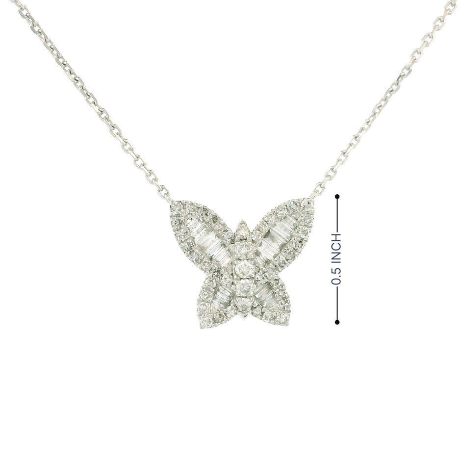 10k White Gold Butterfly Necklace
