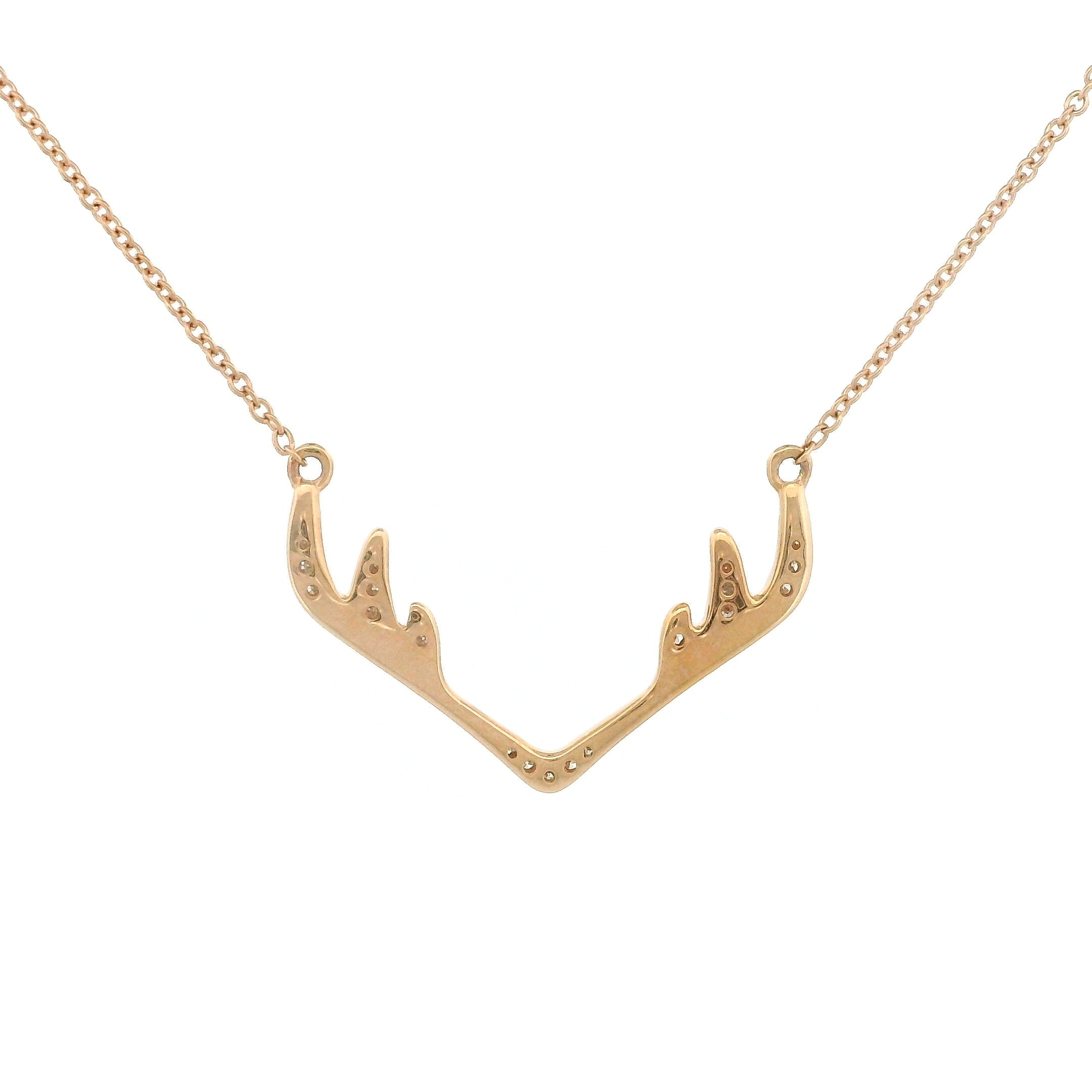 14k Gold Deer Antler Pendant