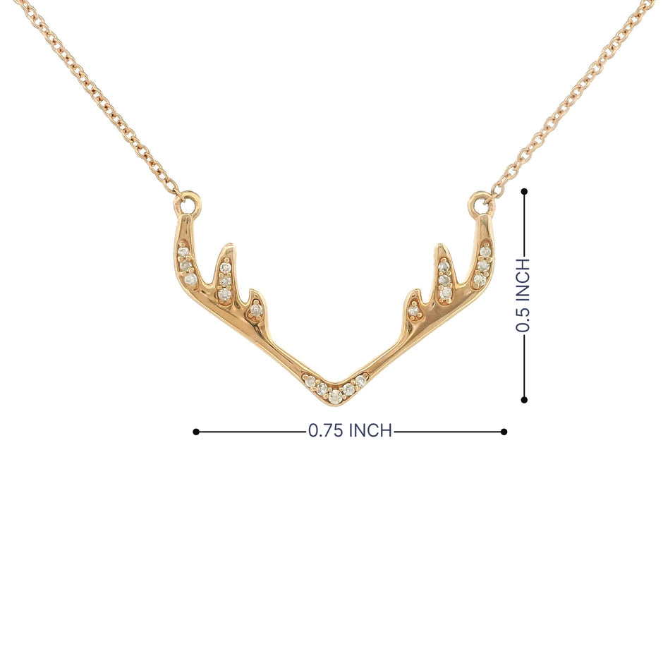 14k Gold Deer Antler Pendant