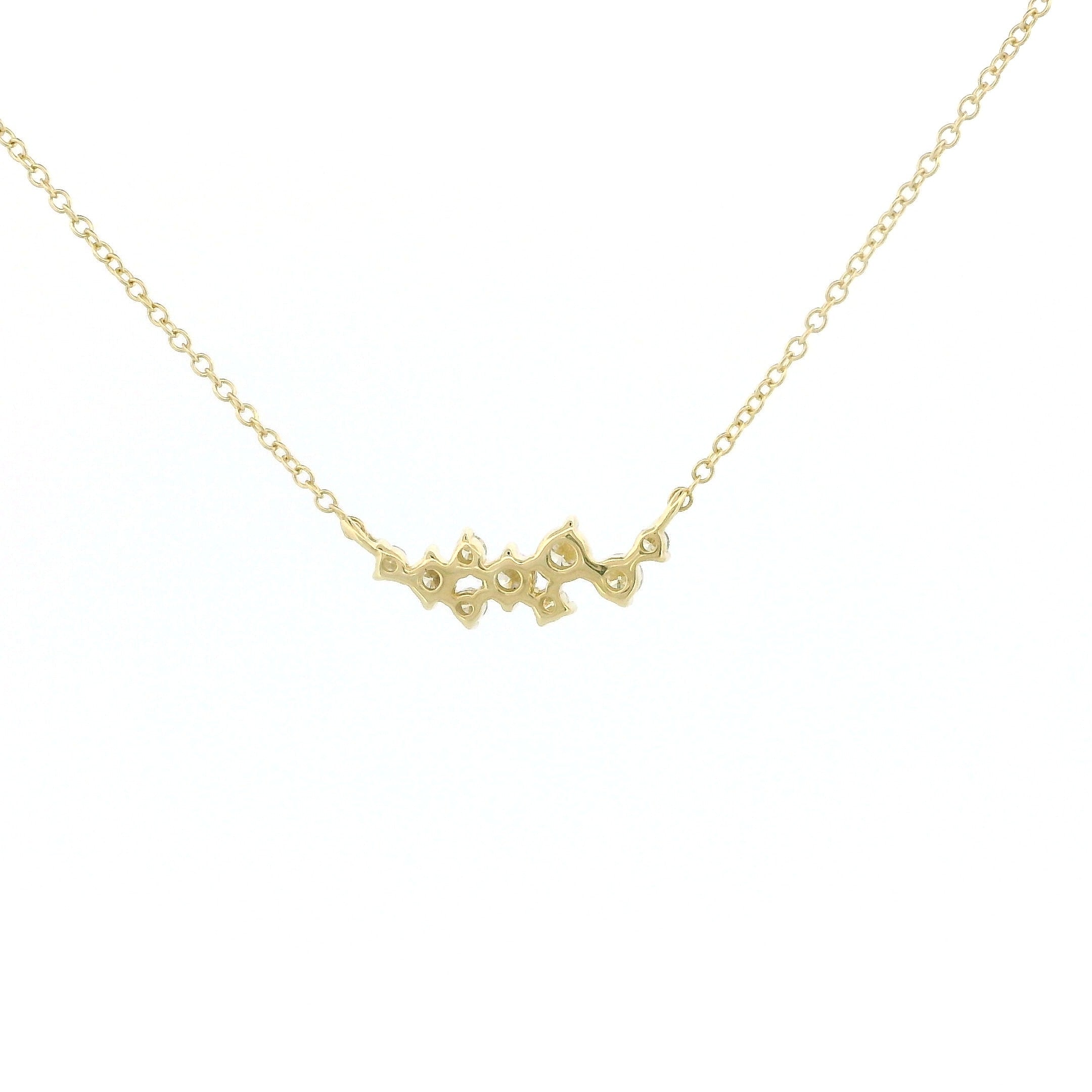 14k Gold Diamond Cluster Charm Necklace