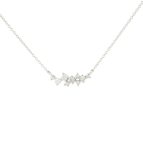 14k Gold Diamond Cluster Charm Necklace