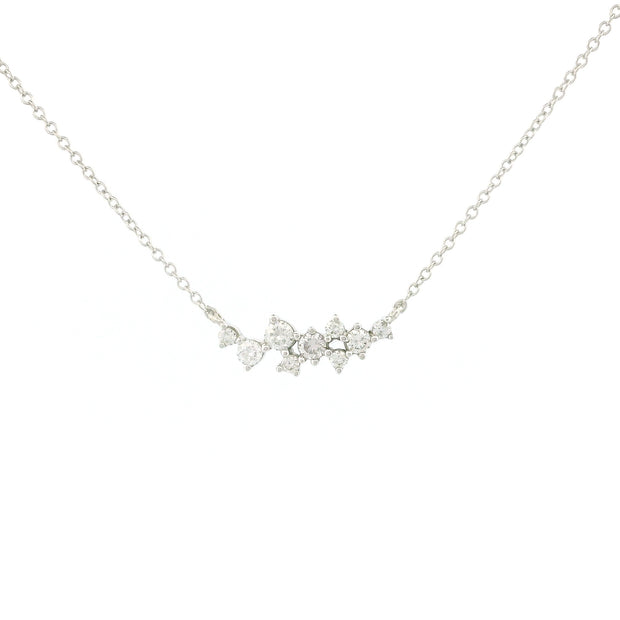 14k Gold Diamond Cluster Charm Necklace