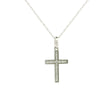 10k White Gold Tiny Cross Diamond Charm Necklace