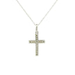 10k White Gold Tiny Cross Diamond Charm Necklace