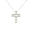10k White Gold Cross Diamond Charm Necklace