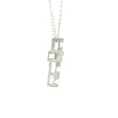 10k White Gold Cross Diamond Charm Necklace