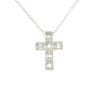 10k White Gold Cross Diamond Charm Necklace