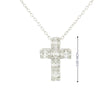 10k White Gold Cross Diamond Charm Necklace