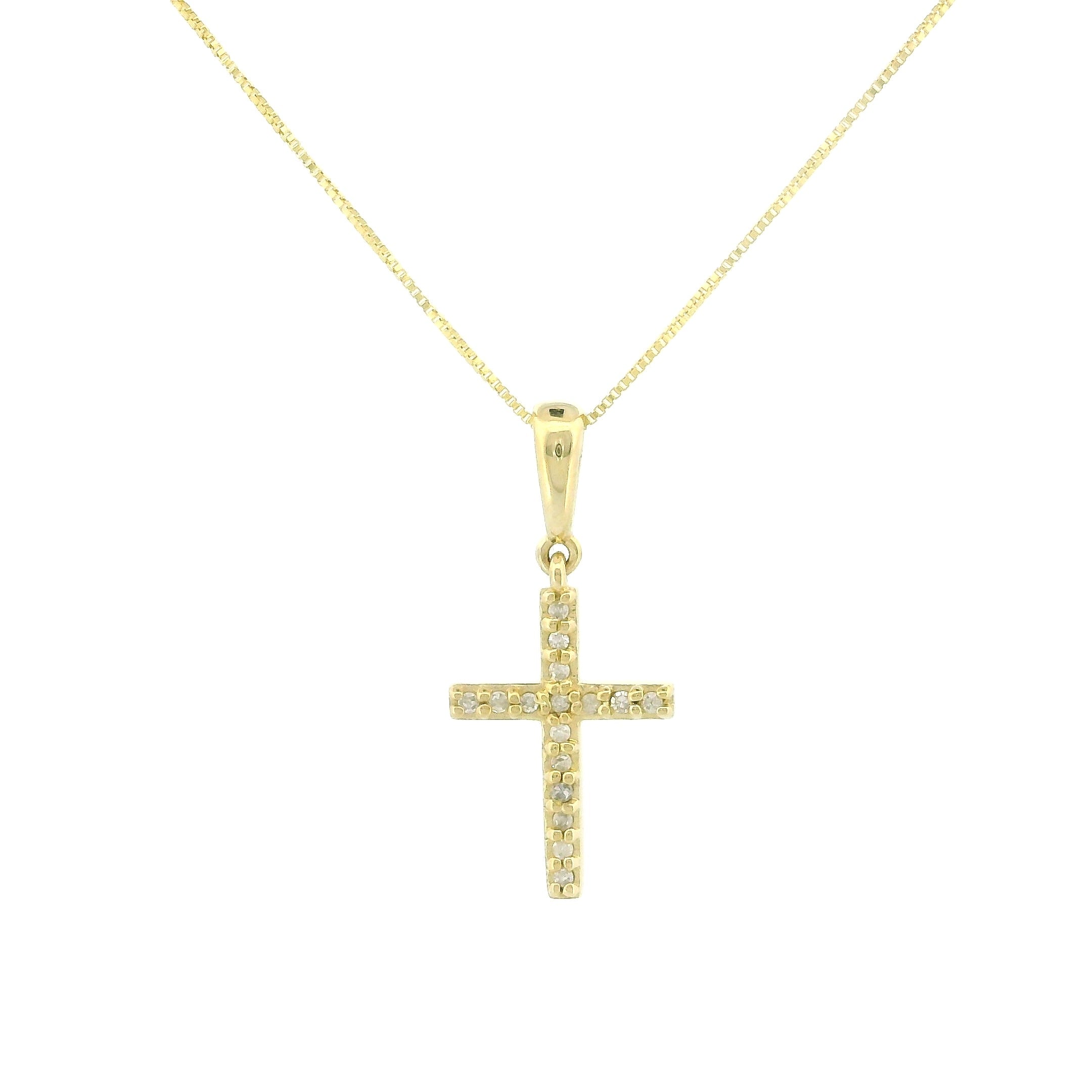 10k Gold Small Cross Charm Necklace