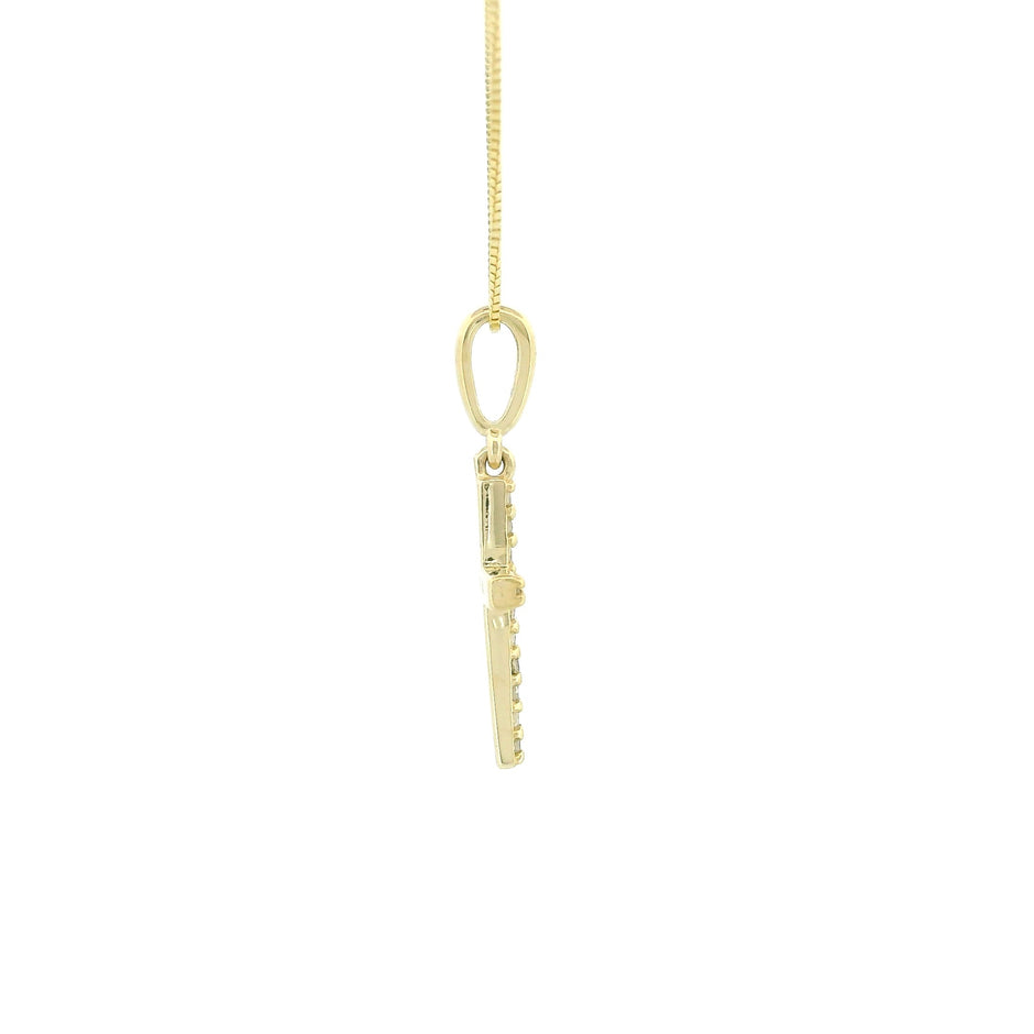 10k Gold Small Cross Charm Necklace
