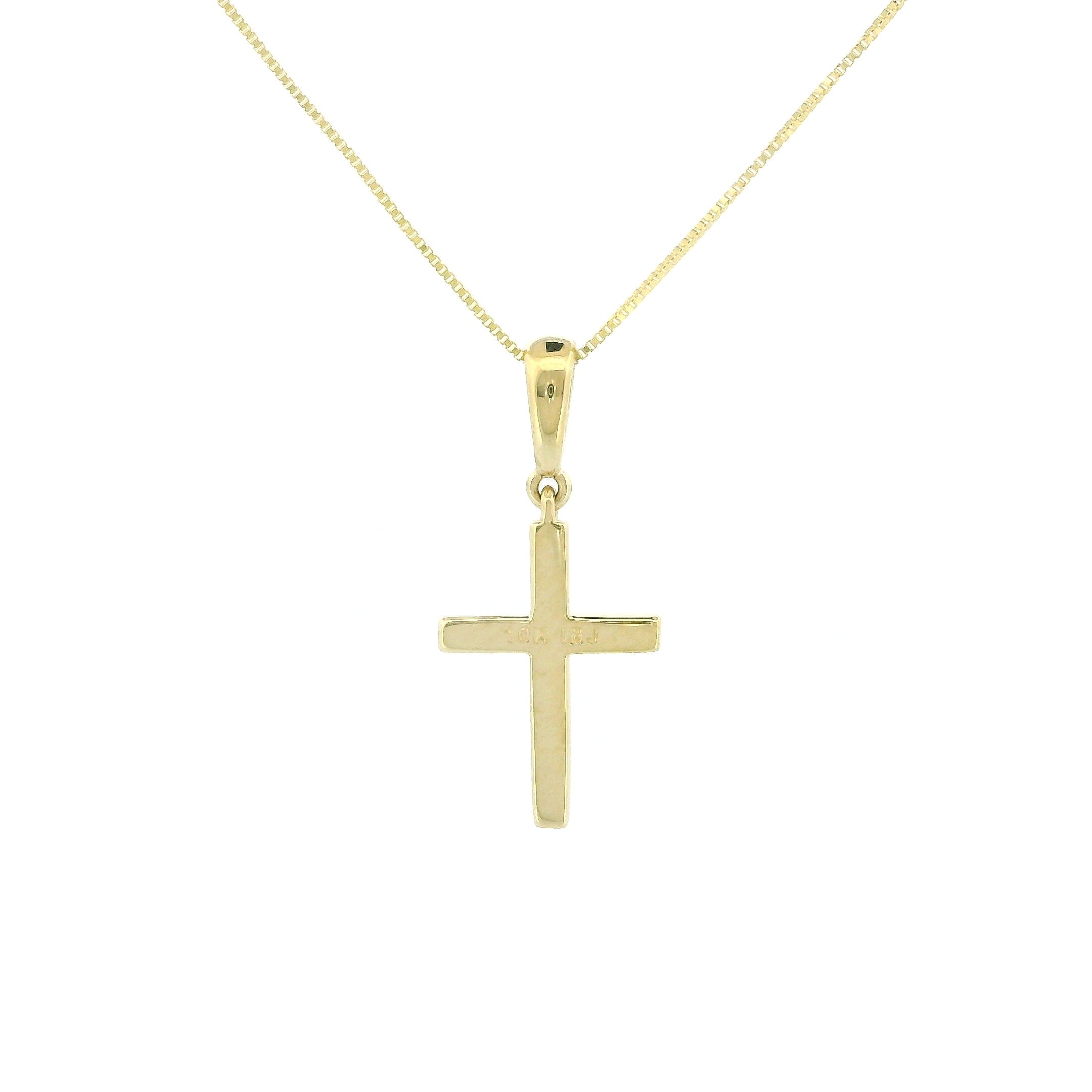 10k Gold Small Cross Charm Necklace