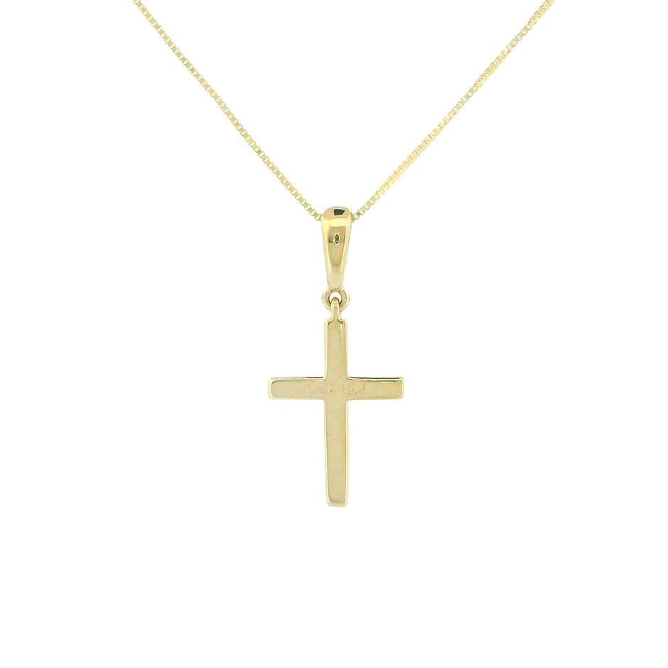 10k Gold Small Cross Charm Necklace