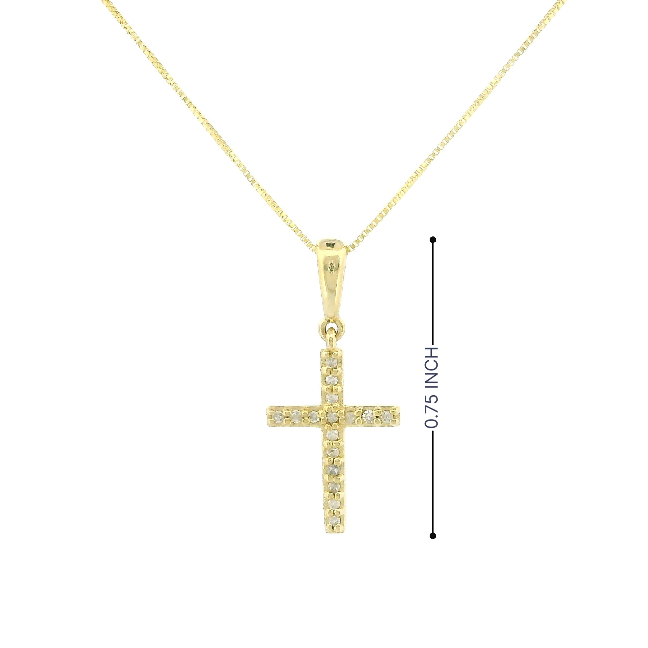 10k Gold Small Cross Charm Necklace
