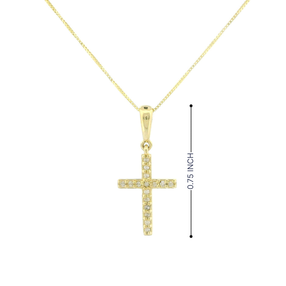 10k Gold Small Cross Charm Necklace