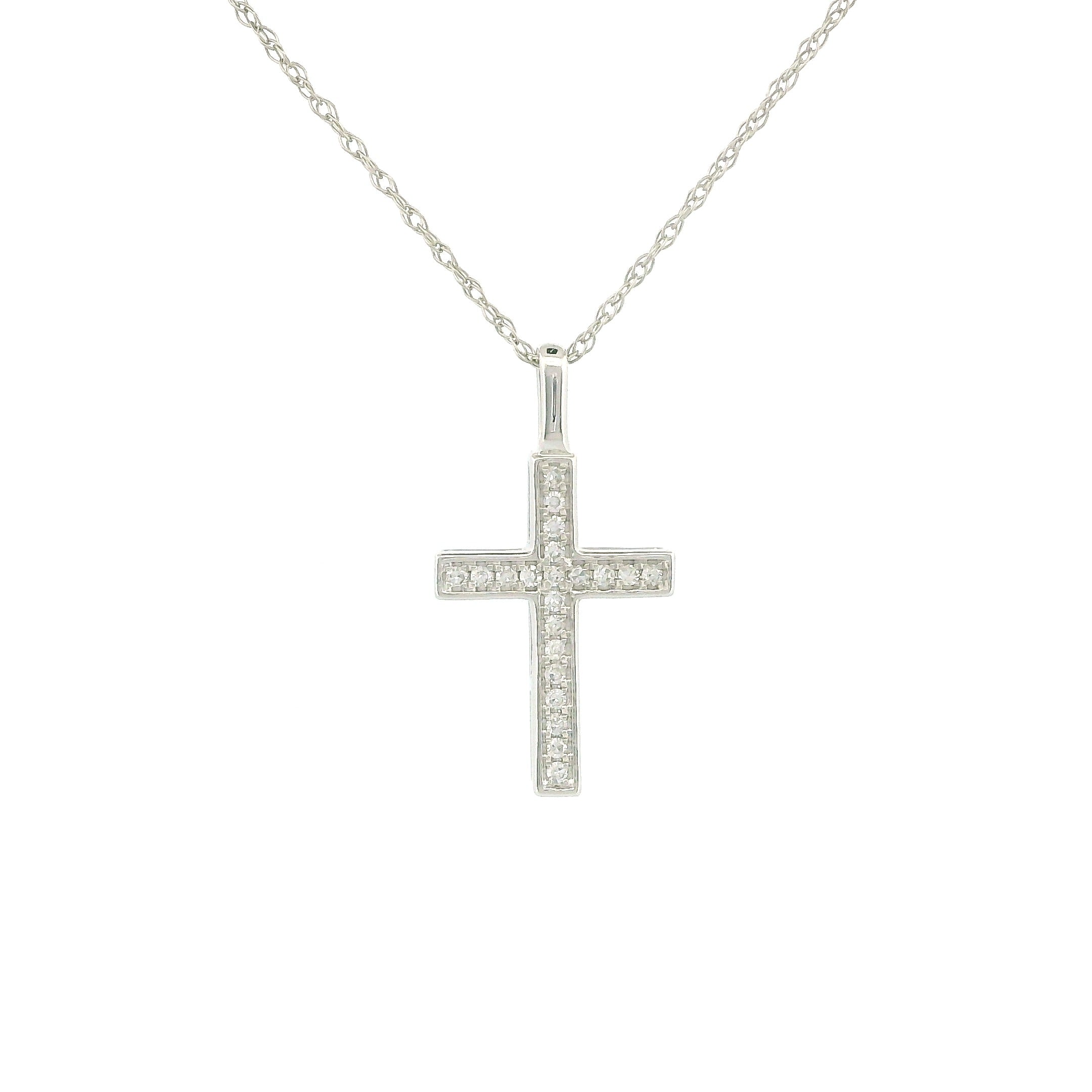 14k Gold Small Cross Charm Necklace
