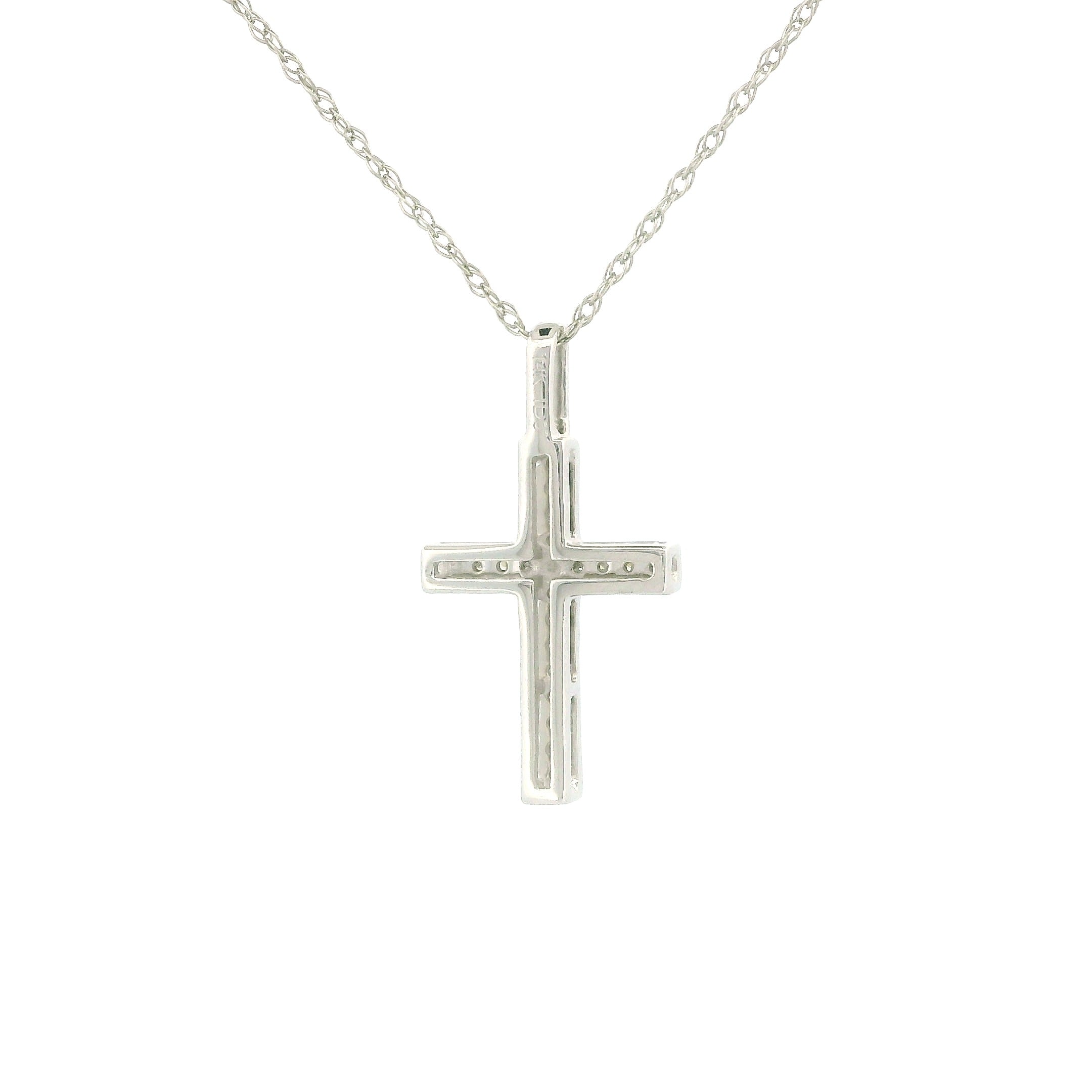 14k Gold Small Cross Charm Necklace
