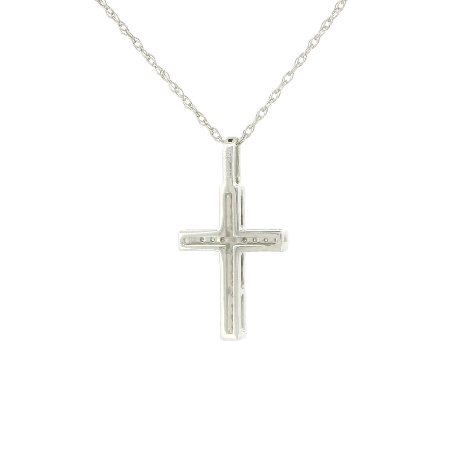 14k Gold Small Cross Charm Necklace